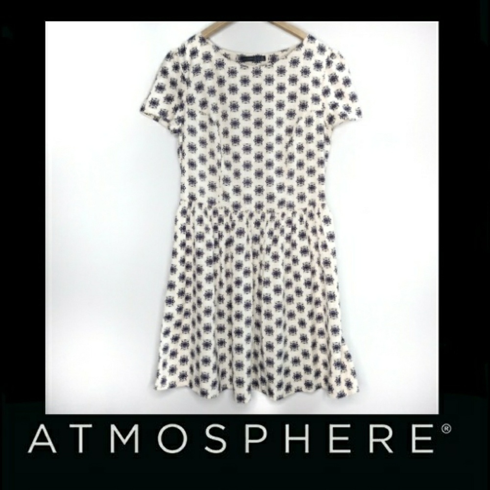 Atmosphere Ivory & Purple Swing Dress - Picture 1 of 8
